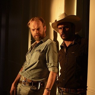 Hugo Weaving and Aaron Pedersen (stars as Jay Swan) in Well Go USA's Mystery Road (2014)