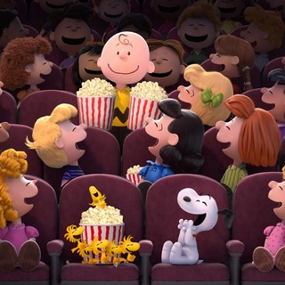 Charlie Brown, Schroeder, Lucy, Peppermint Patty, Frieda, Woodstock, Snoopy and Sally from 20th Century Fox's Peanuts (2015)