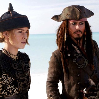 Keira Knightley as Elizabeth Swann and Johnny Depp as Jack Sparrow in Walt Disney Pic's POTC: At Worlds End (2007)