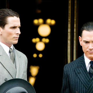 Christian Bale stars as Melvin Purvis and Billy Crudup stars as J. Edgar Hoover in Universal Pictures' Public Enemies (2009)