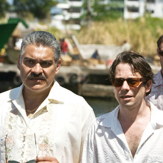 Mathieu Amalric stars as Dominic Greene and Anatole Taubman stars as Elvis in Columbia Pictures' Quantum of Solace (2008)