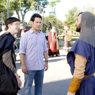 Christopher Mintz-Plasse stars as Augie Farks and Paul Rudd stars as Danny Donahue in Universal Pictures' Role Models (2008)