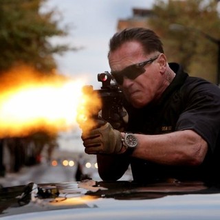 Arnold Schwarzenegger stars as John 'Breacher' Wharton in Open Road Films' Sabotage (2014). Photo credit by Robert Zuckerman.