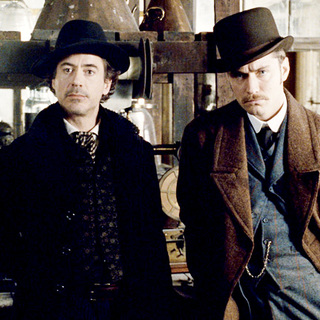 Robert Downey Jr. stars as Sherlock Holmes and Jude Law stars as Dr. John Watson in Warner Bros. Pictures' Sherlock Holmes (2009)