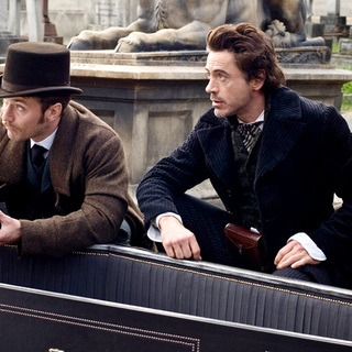 Jude Law stars as Dr. John Watson and Robert Downey Jr. stars as Sherlock Holmes in Warner Bros. Pictures' Sherlock Holmes (2009)