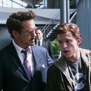 Robert Downey Jr. stars as Tony Stark/Iron Man and Tom Holland stars as Peter Parker/Spider-Man in Sony Pictures' Spider-Man: Homecoming (2017)