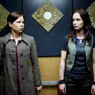 Mary Lynn Rajskub stars as Lynn and Emily Blunt stars as Norah Lorkowski in Overture Films' Sunshine Cleaning (2009). Photo credit by Lacey Terrell.