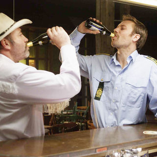Kim Bodnia stars as Jorgen Buhl and Jakob Cedergren stars as Robert Hansen in Oscilloscope Pictures' Terribly Happy (2010)