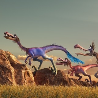Arlo, Spot and The Velociraptors from Walt Disney Pictures' The Good Dinosaur (2015)