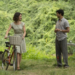 Charlotte Le Bon stars as Marguerite and Manish Dayal stars as Hassan in Walt Disney Pictures' The Hundred-Foot Journey (2014)