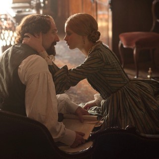 Ralph Fiennes stars as Charles Dickens and Felicity Jones stars as Nelly Ternan in Sony Pictures Classics' The Invisible Woman (2013)