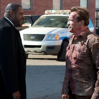 Forest Whitaker stars as Agent John Bannister and Arnold Schwarzenegger stars as Sheriff Ray Owens in Lionsgate Films' The Last Stand (2013)