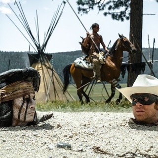 Johnny Depp stars as Tonto and Armie Hammer stars as John Reid/The Lone Ranger in Walt Disney Pictures' The Lone Ranger (2013)