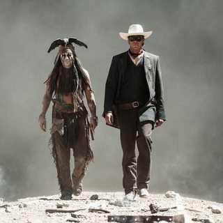 Johnny Depp stars as Tonto and Armie Hammer stars as John Reid/The Lone Ranger in Walt Disney Pictures' The Lone Ranger (2013)