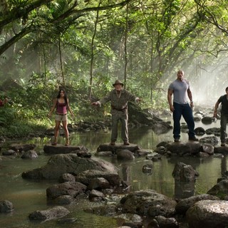 Luis Guzman, Vanessa Hudgens, Michael Caine, The Rock and Josh Hutcherson in Warner Bros. Pictures' Journey 2: The Mysterious Island (2012)