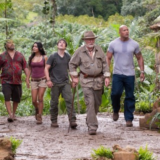 Luis Guzman, Vanessa Hudgens, Josh Hutcherson, Michael Caine and The Rock in Warner Bros. Pictures' Journey 2: The Mysterious Island (2012)