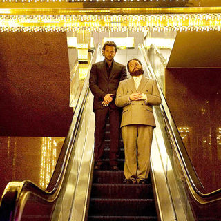 Bradley Cooper stars as Phil Wenneck and Zach Galifianakis stars as Alan Garner in Warner Bros. Pictures' The Hangover (2009)