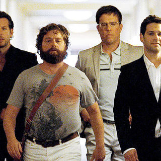 Bradley Cooper, Zach Galifianakis, Ed Helms and Justin Bartha in Warner Bros. Pictures' The Hangover (2009)