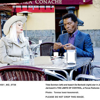 Tilda Swinton and Isaach De Bankole in Focus Features' The Limits of Control (2009). Photo credit by Teresa Isasi.