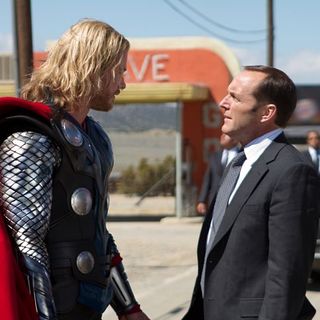 Chris Hemsworth stars as Thor and Clark Gregg stars as Agent Phil Coulson in Paramount Pictures' Thor (2011)