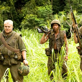 Robert Downey Jr., Jack Black, Brandon Jackson, Jay Baruchel and Ben Stiller in DreamWorks Pictures' Tropic Thunder (2008)