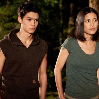 Booboo Stewart stars as Seth Clearwater and Julia Jones stars as Leah Clearwater in Summit Entertainment's The Twilight Saga's Breaking Dawn Part I (2011)