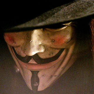 HUGO WEAVING as V in Warner Bros. Pictures' and Virtual Studios' action thriller "V for Vendetta". Photo by Juliana Malucelli.