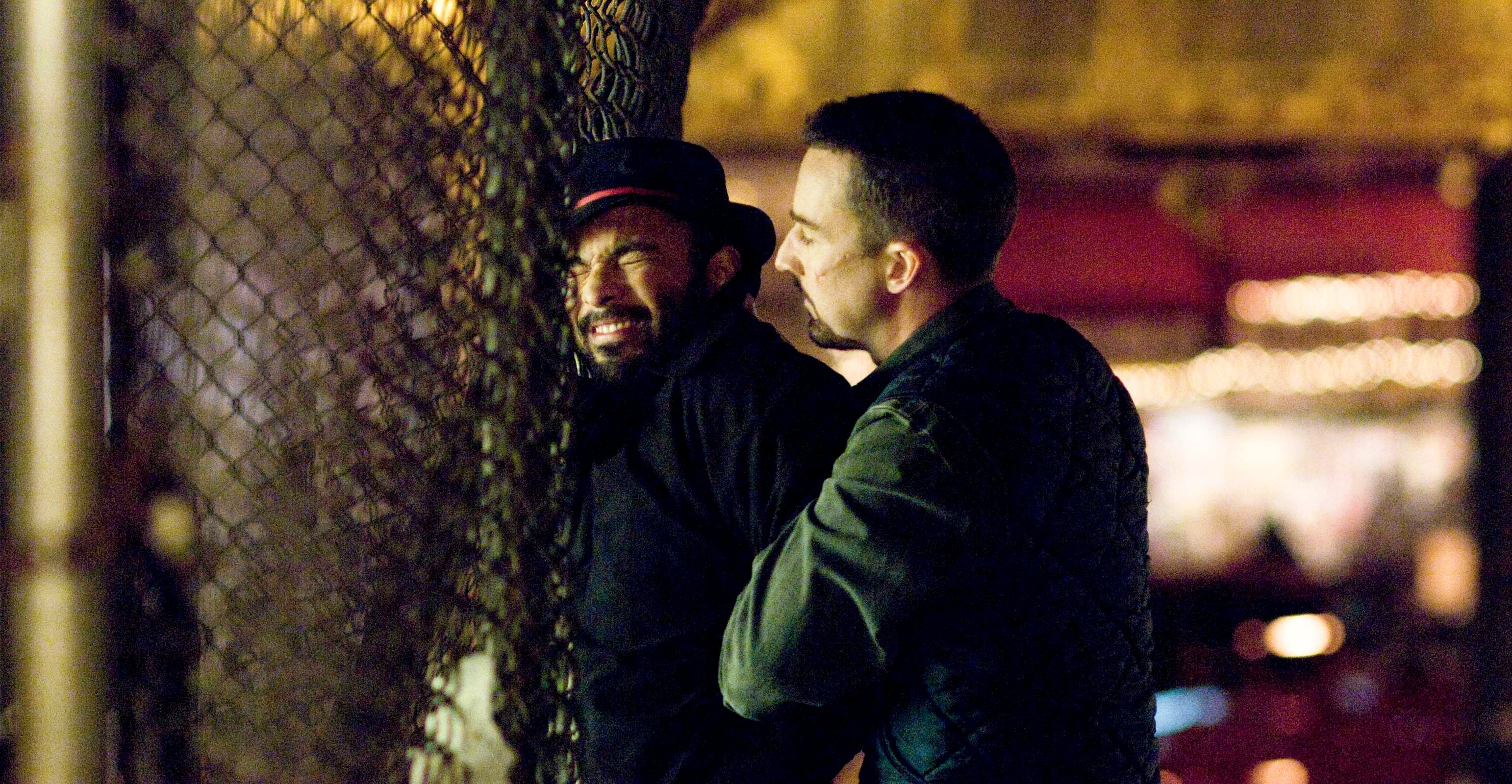 Maximiliano Hernandez stars as Carlos Bragon and Edward Norton stars as Ray Tierney in New Line Cinema's Pride and Glory (2008). Photo credit by Glen Wilson.