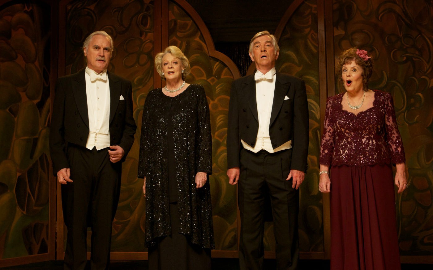 Billy Connolly, Maggie Smith, Tom Courtenay and Pauline Collins in The Weinstein Company's Quartet (2013). Photo credit by Kerry Brown.