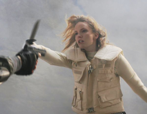 Tamzin Merchant stars as Lyra in Syfy's Red Faction: Origins (2011)