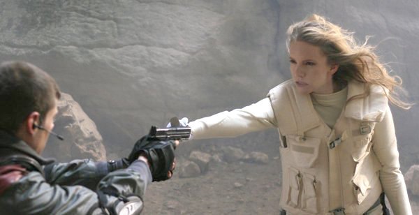 Tamzin Merchant stars as Lyra in Syfy's Red Faction: Origins (2011)