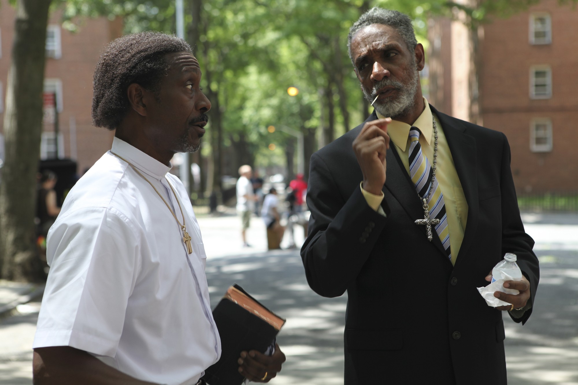 Clarke Peters stars as Da Good Bishop Enoch Rouse and Thomas Jefferson Byrd stars as Deacon Zee in Variance Films' Red Hook Summer (2012)
