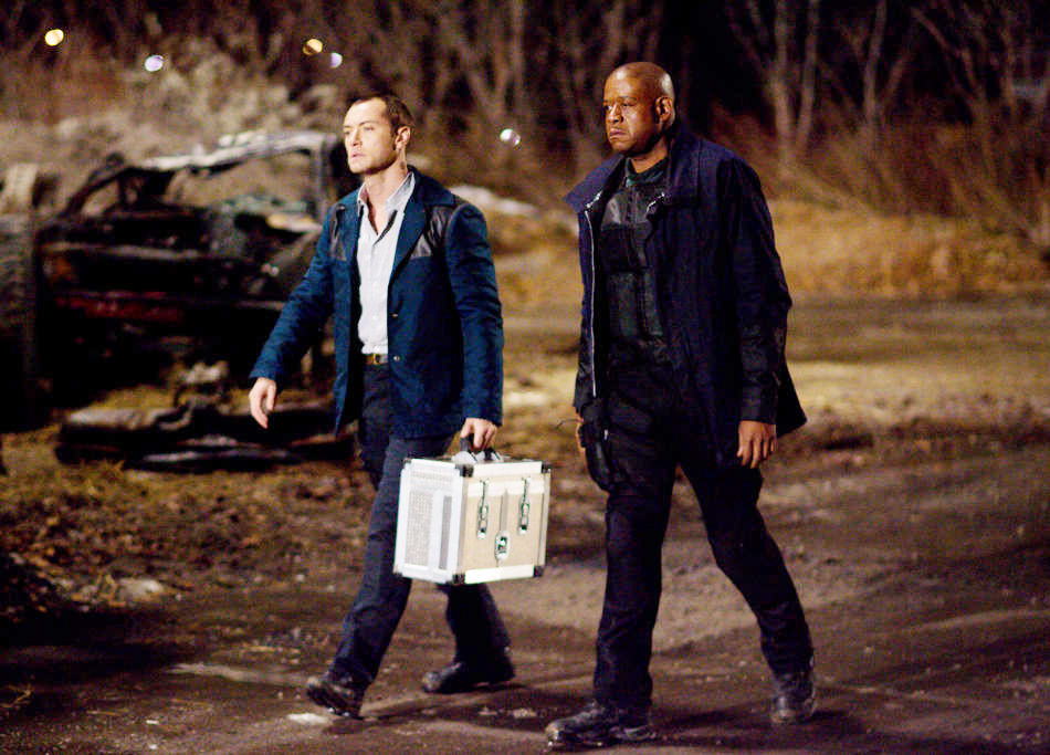 Jude Law stars as Remy and Forest Whitaker stars as Jake in Universal Pictures' Repo Men (2010)