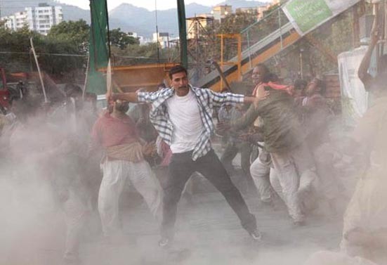 A scene from UTV Motion Pictures' Rowdy Rathore (2012)