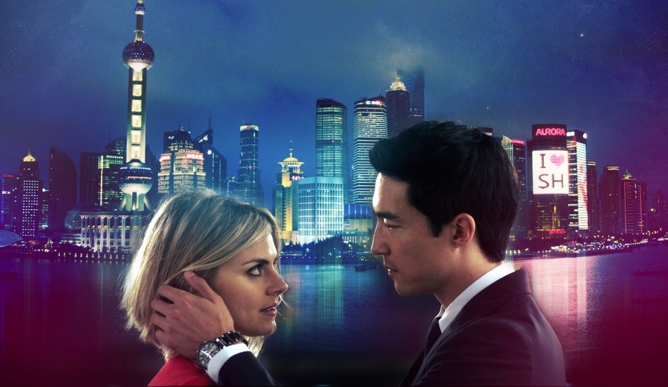 Eliza Coupe stars as Amanda and Daniel Henney stars as Sam in Starz Media's Shanghai Calling (2013)