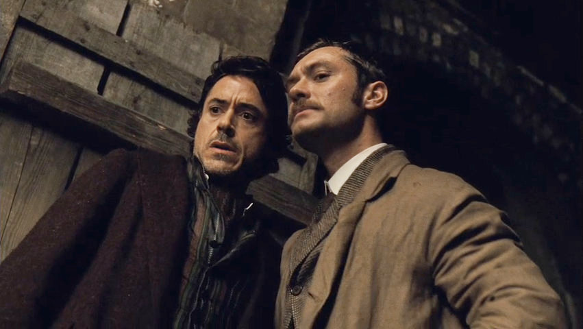 Robert Downey Jr. stars as Sherlock Holmes and Jude Law stars as Dr. John Watson in Warner Bros. Pictures' Sherlock Holmes (2009)