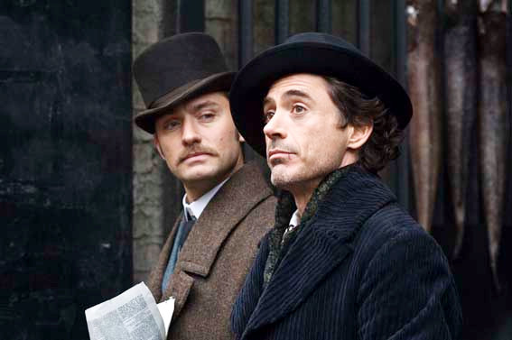 Jude Law stars as Dr. John Watson and Robert Downey Jr. stars as Sherlock Holmes in Warner Bros. Pictures' Sherlock Holmes (2009)