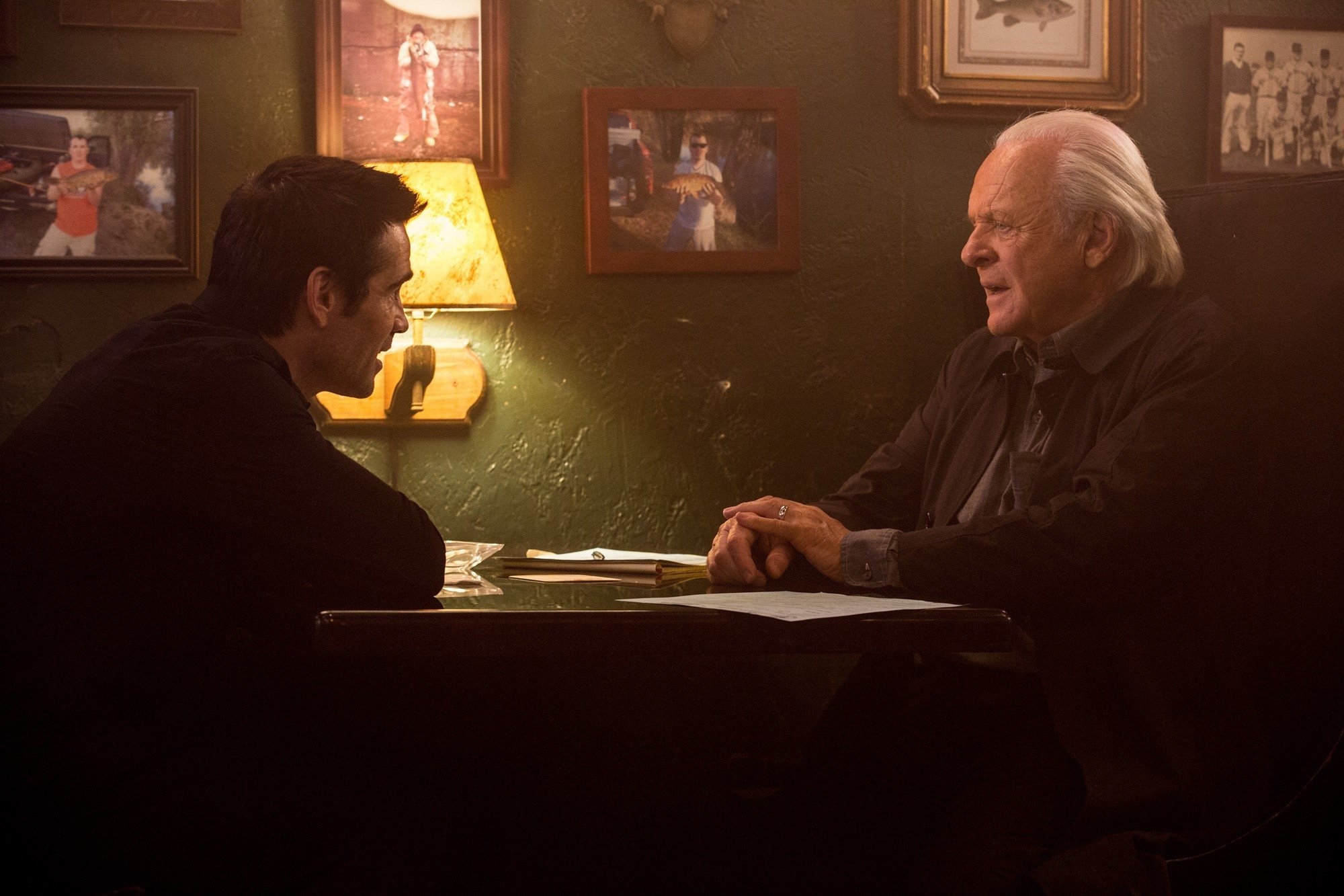 Colin Farrell and Anthony Hopkins (stars as John Clancy) in Lionsgate Premiere's Solace (2016)