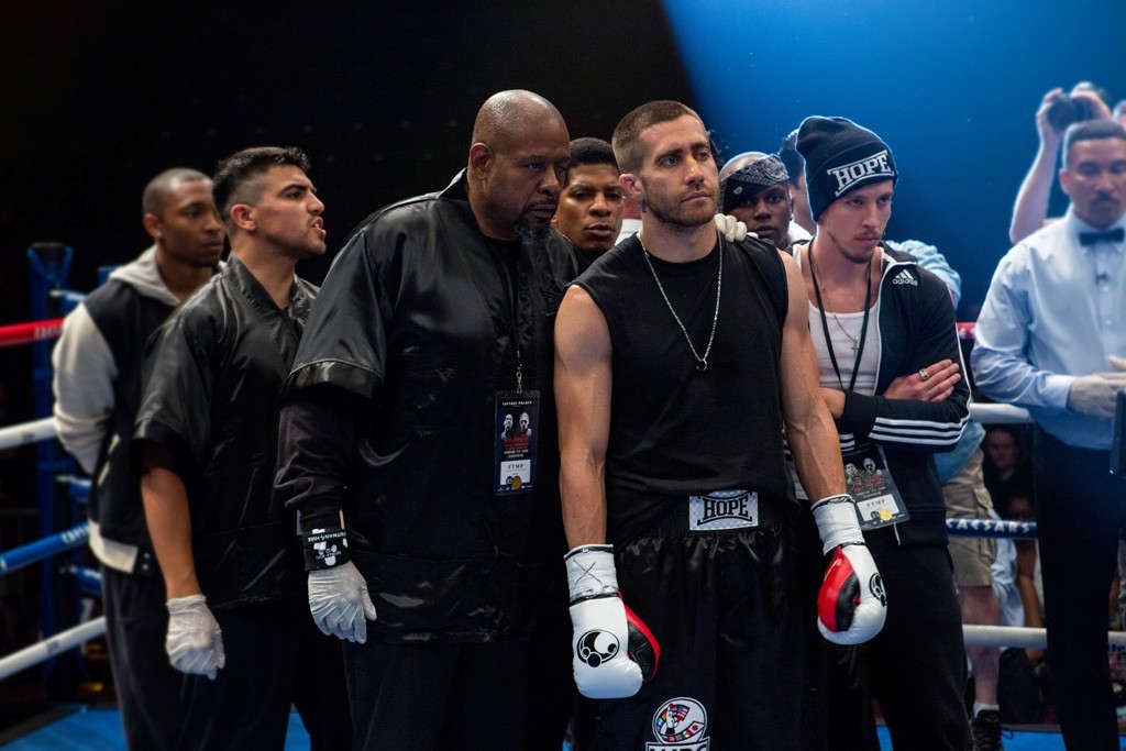 Forest Whitaker stars as Titus 'Tick' Wills and Jake Gyllenhaal stars as Billy Hope in The Weinstein Company's Southpaw (2015)