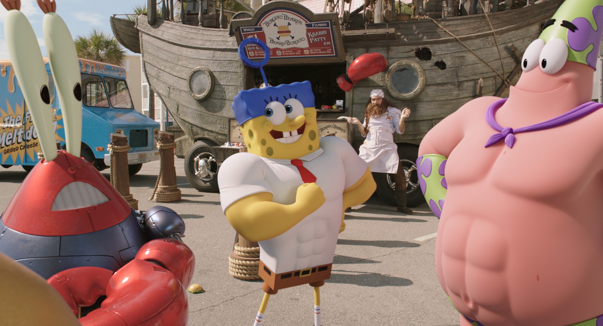Mr. Krabs, SpongeBob SquarePants and  Patrick Star in Paramount Pictures' The SpongeBob Movie: Sponge Out of Water (2015)