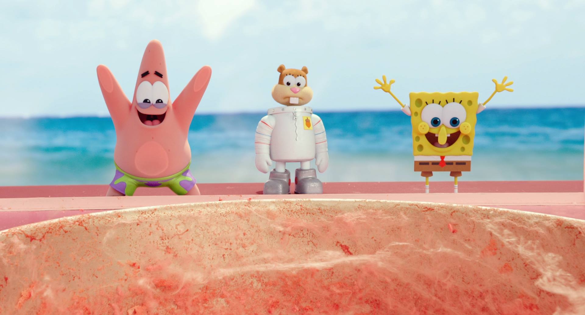 Patrick Star, Sandy and SpongeBob SquarePants in Paramount Pictures' The SpongeBob Movie: Sponge Out of Water (2015)