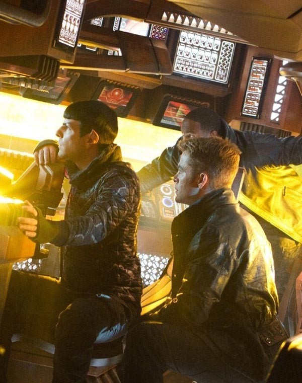 Zachary Quinto stars as Spock and Chris Pine stars as James T. Kirk in Paramount Pictures' Star Trek Into Darkness (2013)