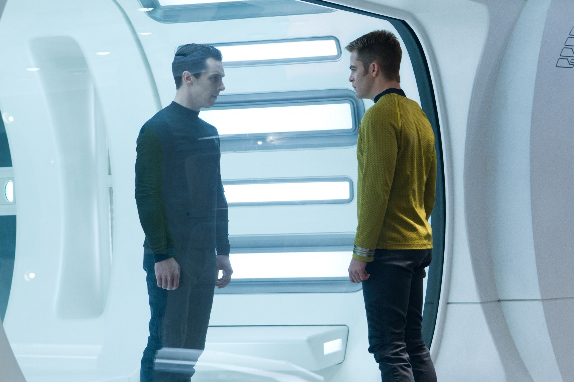 Benedict Cumberbatch stars as Khan and Chris Pine stars as James T. Kirk in Paramount Pictures' Star Trek Into Darkness (2013)