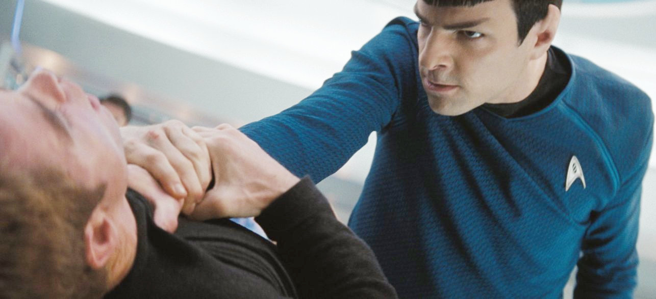 Chris Pine stars as Kirk and Zachary Quinto stars as Spock in Paramount Pictures' Star Trek (2009)