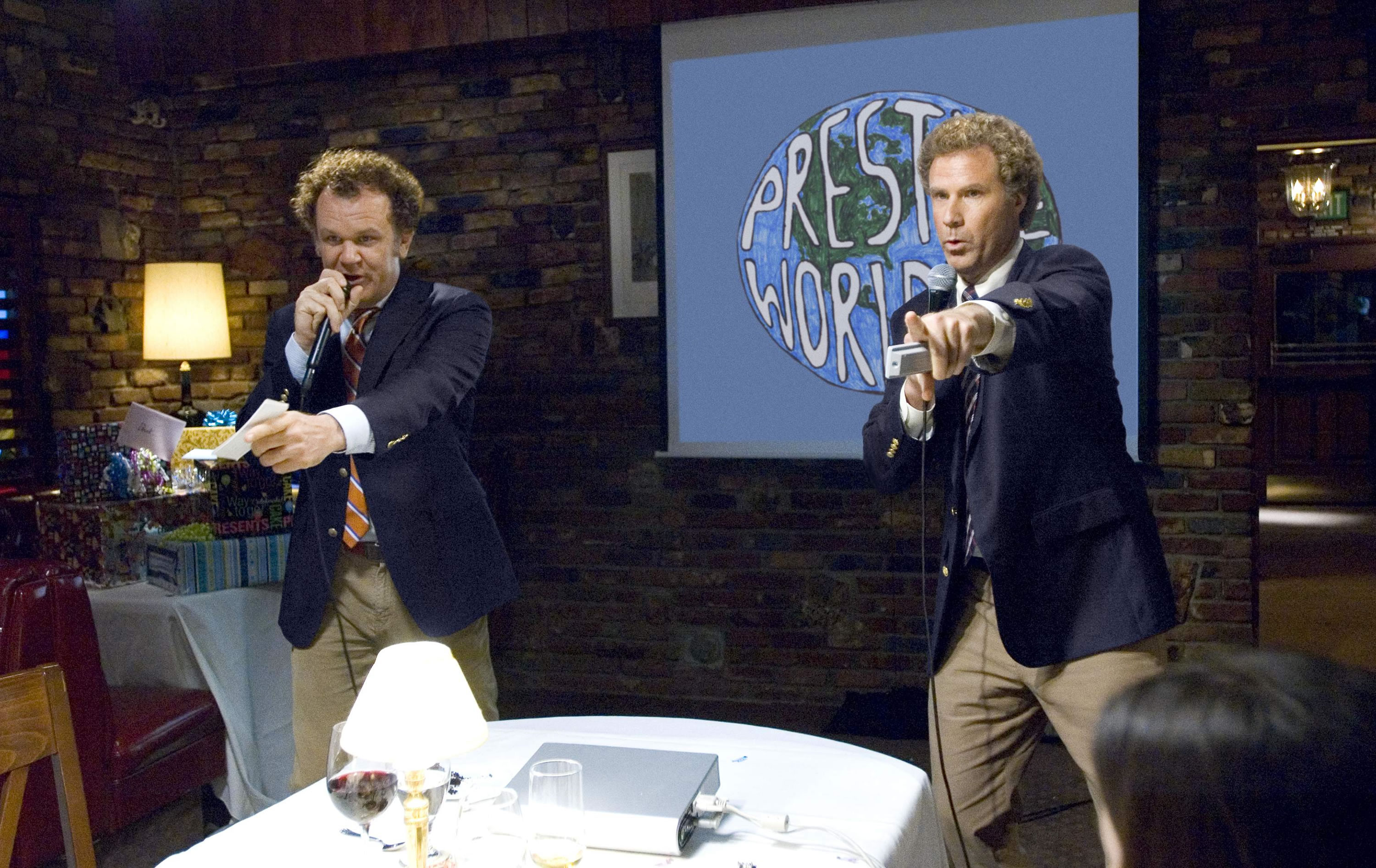 John C. Reilly as Dale Doback (left) and Will Ferrell as Brennan Huff (right) in Columbia Pictures' comedy STEP BROTHERS (2008).