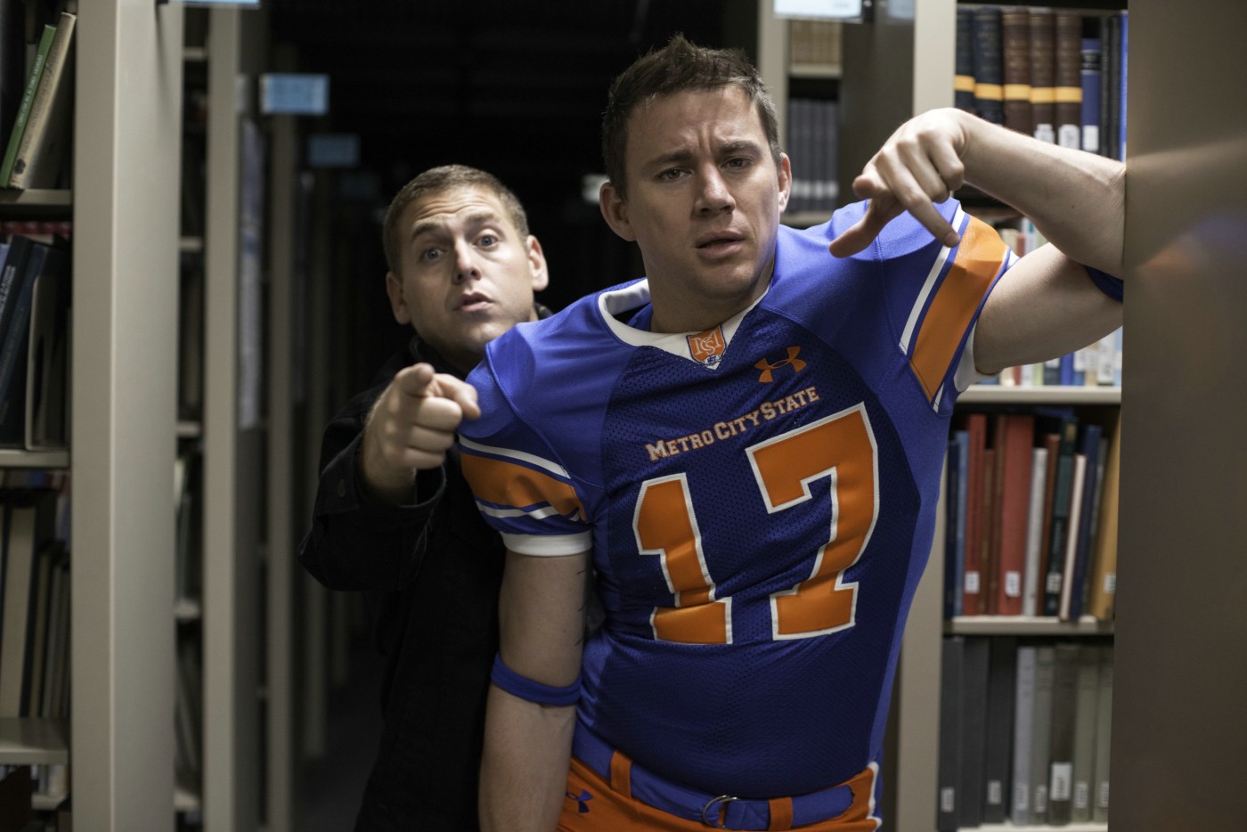 Jonah Hill stars as Schmidt and Channing Tatum stars as Jenko in Columbia Pictures' 22 Jump Street (2014)