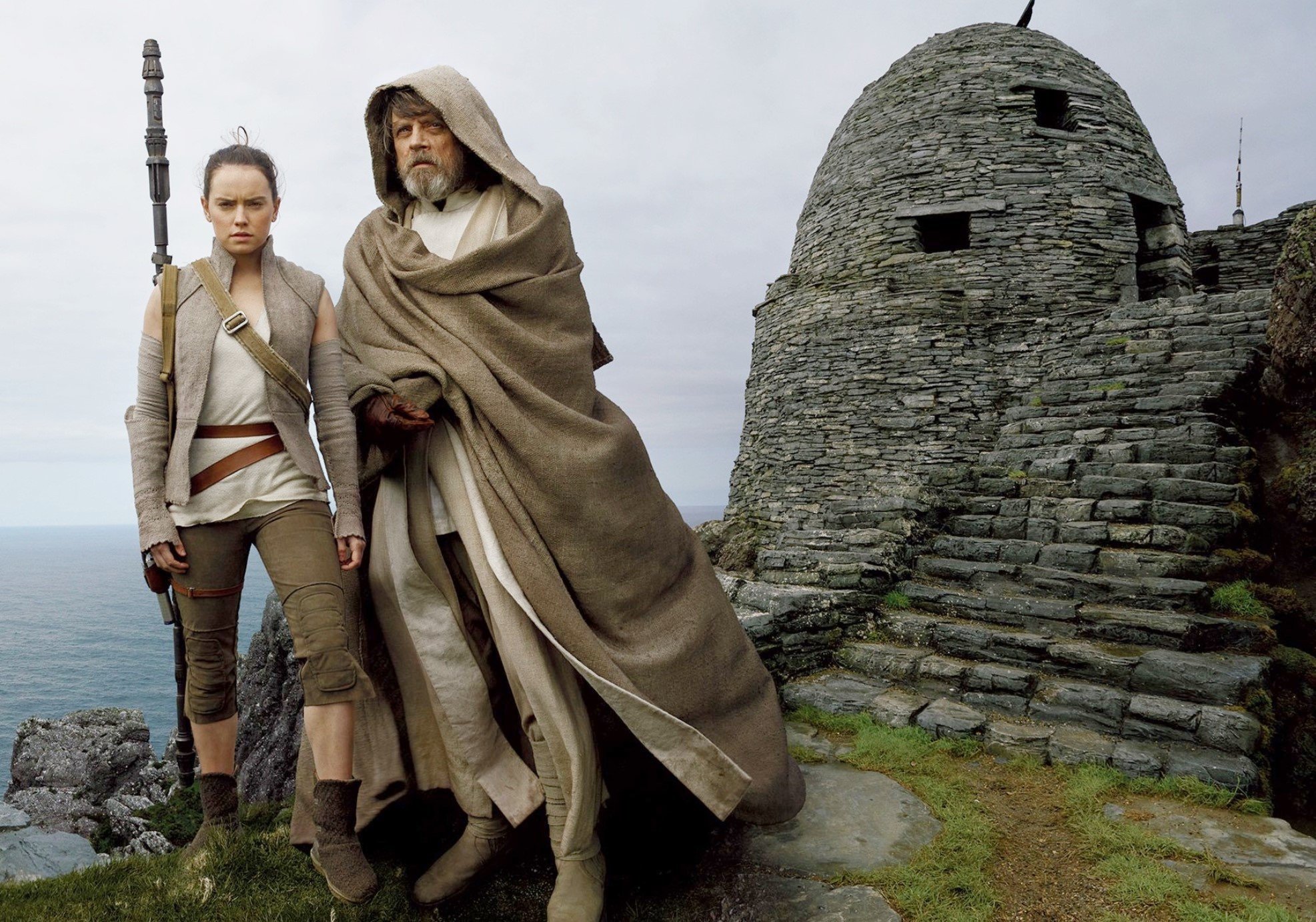 Daisy Ridley stars as Rey and Mark Hamill stars as Luke Skywalker in Walt Disney Pictures' Star Wars: The Last Jedi (2017)
