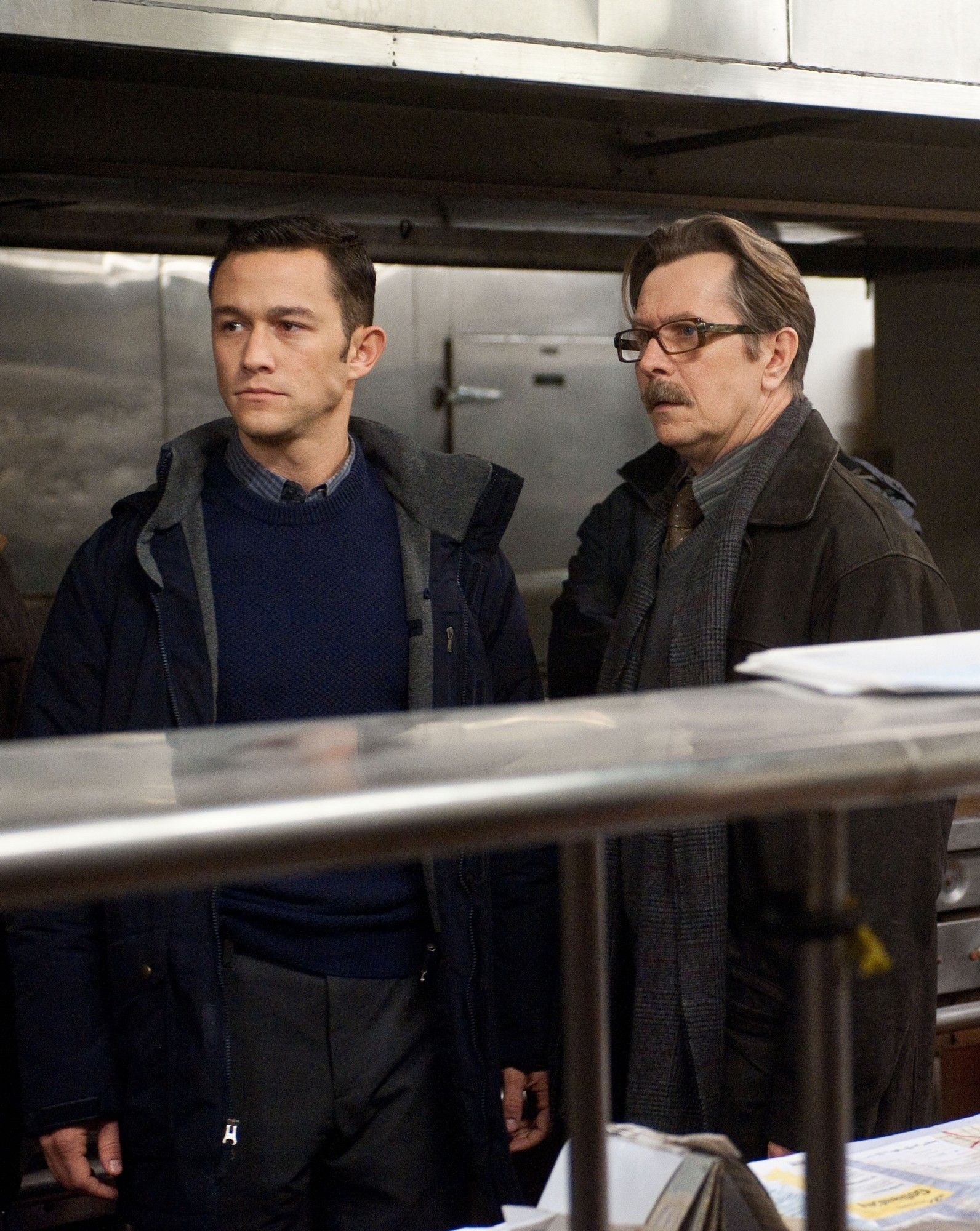 Joseph Gordon-Levitt stars as John Blake and Gary Oldman stars as Jim Gordon in Warner Bros. Pictures' The Dark Knight Rises (2012)