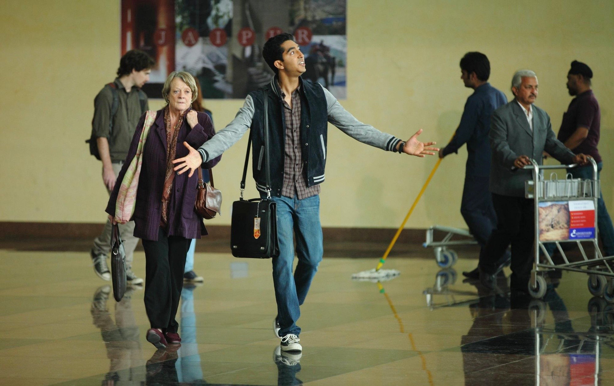 Maggie Smith stars as Muriel Donnelly and Dev Patel stars as Sonny Kapoor in Fox Searchlight Pictures' The Second Best Exotic Marigold Hotel (2015)