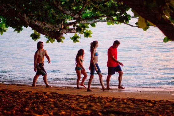 Nick Krause, Amara Miller, Shailene Woodley and George Clooney in Fox Searchlight Pictures' The Descendants (2011)